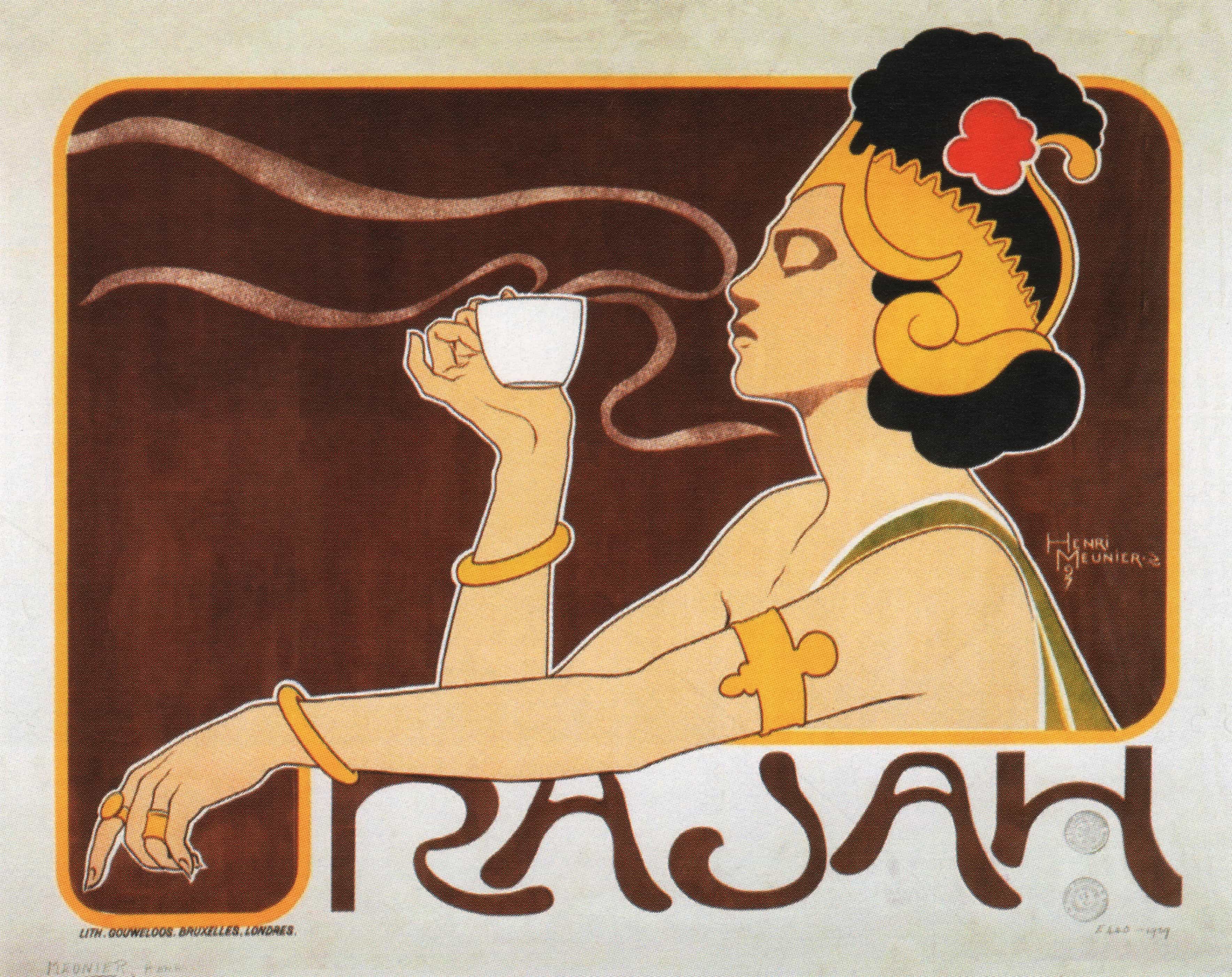 Rajah Coffee Art Nouveau Poster by Henri Meunier