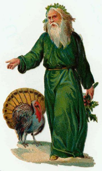 Green Santa with Turkey?