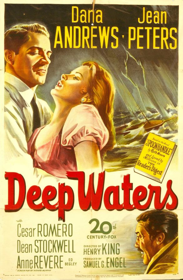 Antique Movie Poster Deep Waters Henry King 1948