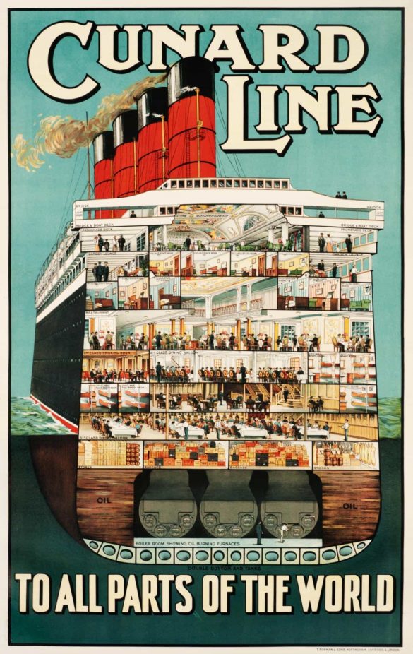 Vintage Cunard Line Poster; To All The Parts of The World
