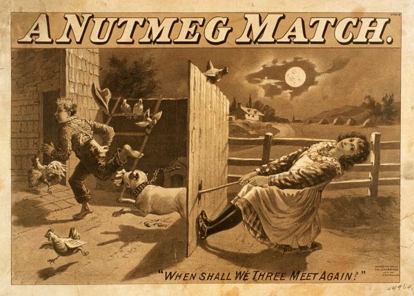 A Nutmeg Match When Shall We Three Meet Again Old Theater Poster 1892