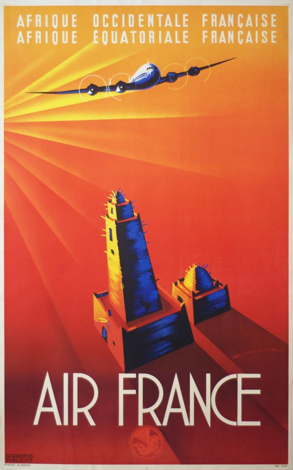 Edmond Maurus Air France Vintage Travel Poster Art 1940
