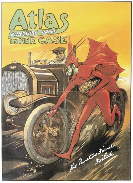 Atlas Tyres 1900 vintage automobile poster