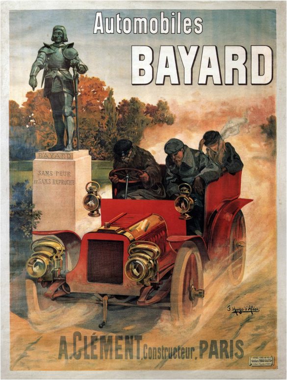 Old Car Poster Automobiles Bayard Paris by Hugo d'Alesi, 1903