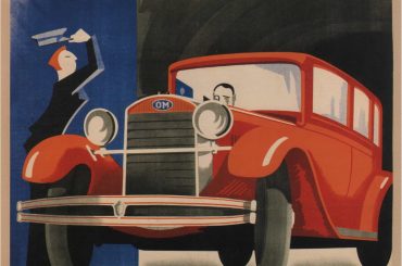 Italian Retro Car Poster Autorimessa Vittoria Padova, 1930