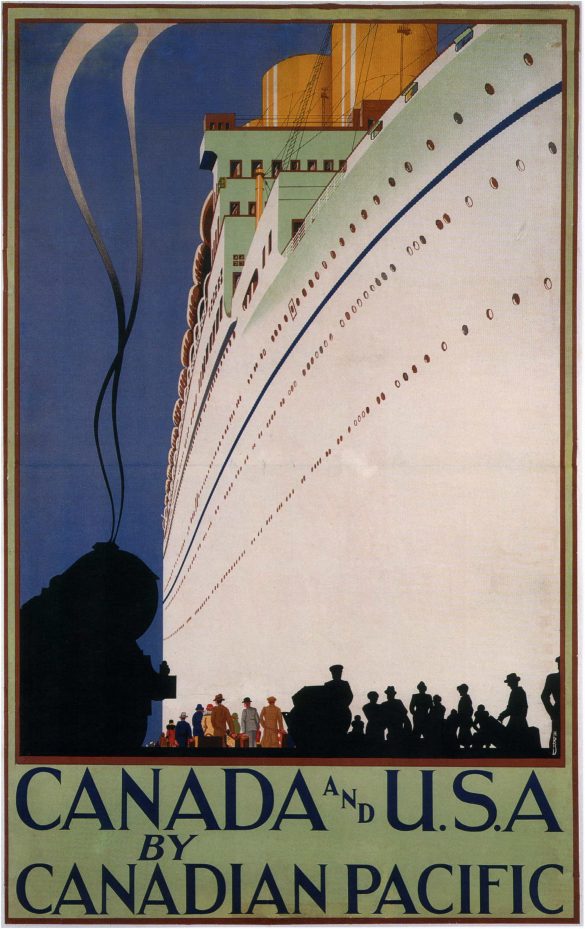 Vintage Cruise Ship Poster: Canada and U.S.A. by Canadian Pacific