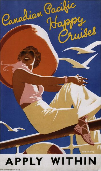 Canadian Happy Cruises Vintage Travel Poster