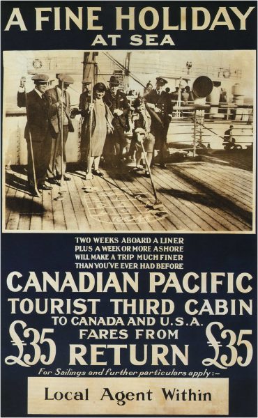 Canadina Pacific A Fine Holiday at Sea Vintage Travel Poster