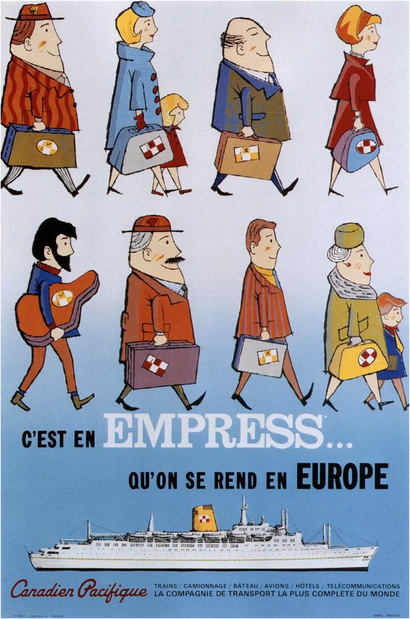 Canadian Pacific Empress via Europe Travel Poster