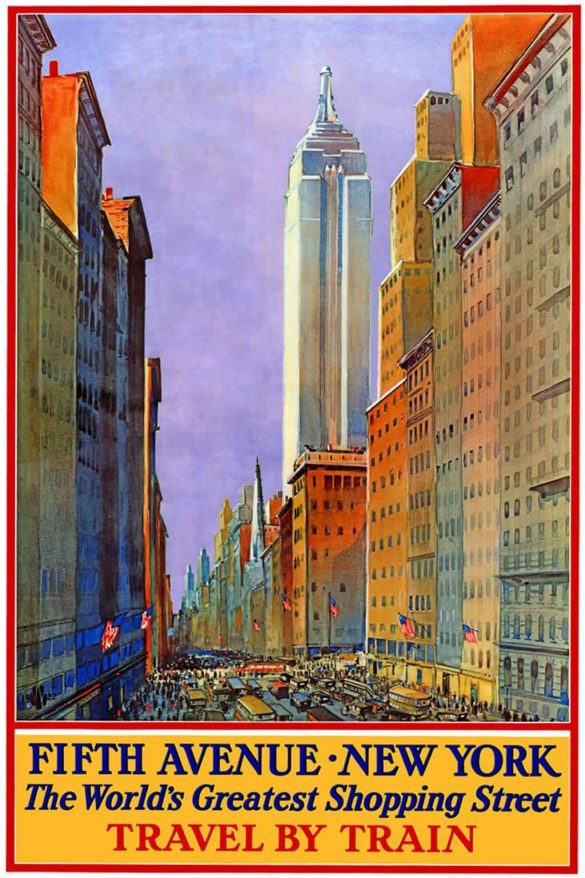 Vintage City Poster, Fifth Avenue New York, 1932