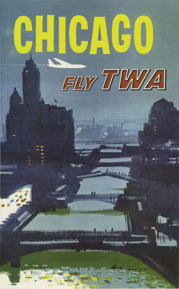 Chicago Fly TWA Poster Art