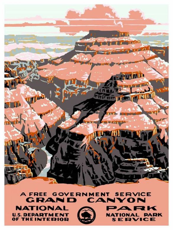 Vintage Grand Canyon Poster National Park 1938