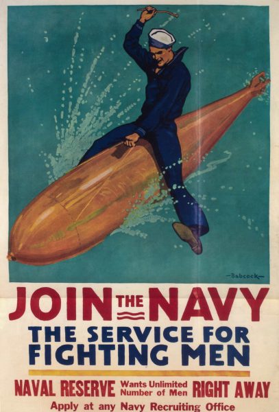 Join the Navy the Service for Fighting Men Vintage Ad Poster