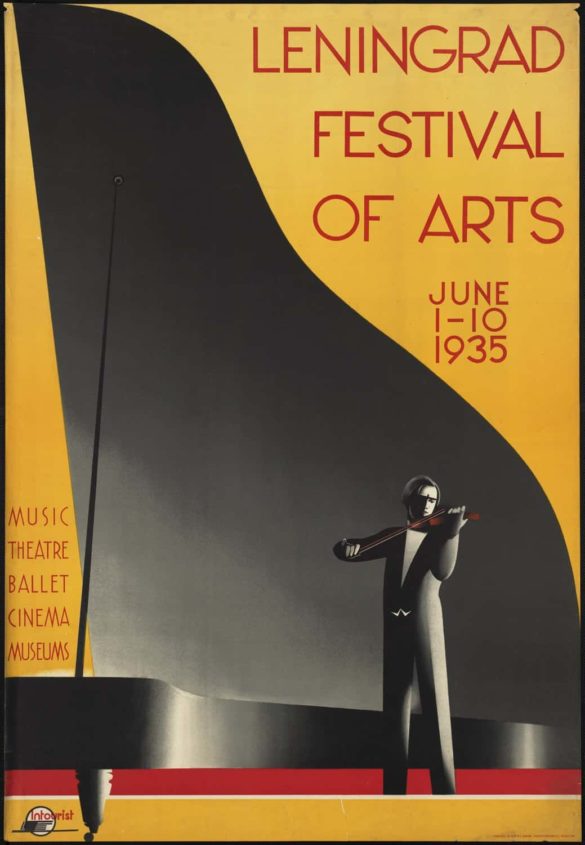 Vintage Art Deco Print Leningrad Festival of the Arts 1935
