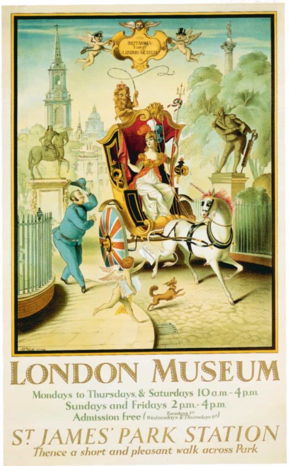 London Museum Art Poster St. James Park Station' by Rex Whistler, 1928