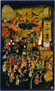 London Underground Advertising Posters: Out and About in Winter London,1950