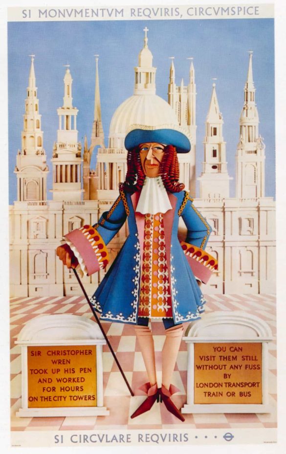 Vintage London Posters, Sir Christopher Wren, 1964