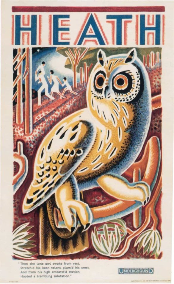 Heath Owl London Underground Art Posters