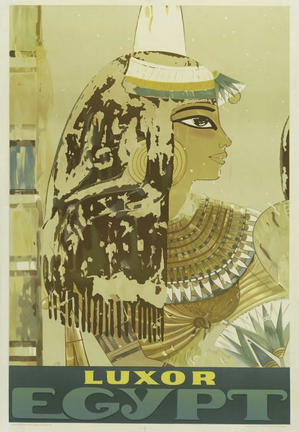 Egypt Travel Poster; Luxor Egypt circa 1950