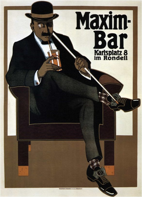 Maxim Bar 1907 by Hans Rudi Erdt Retro Art Deco Poster
