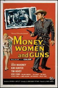 Old Western Movie Poster Money, Women and Guns 1959