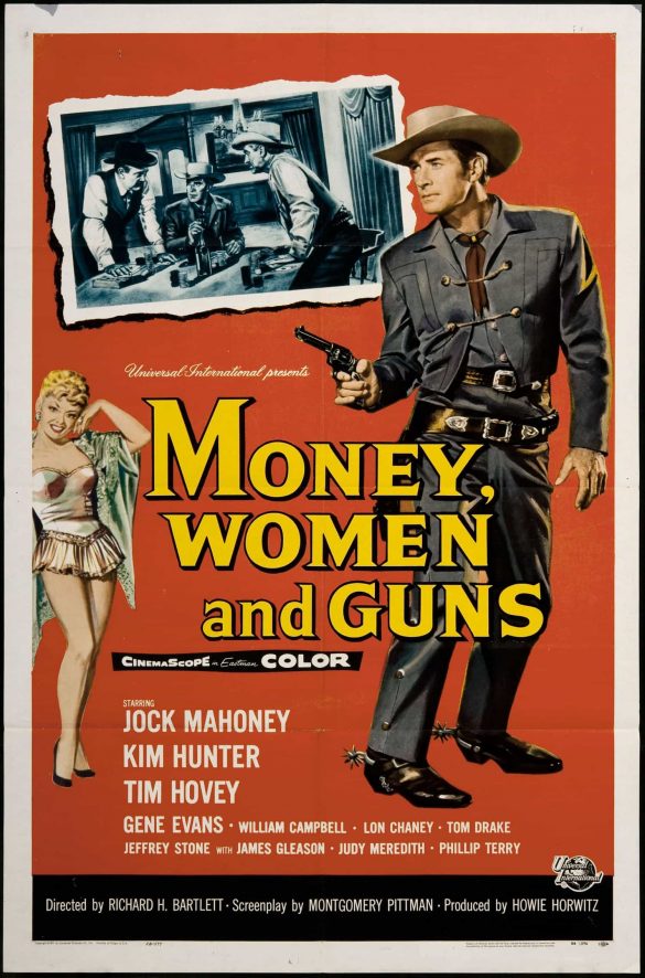 Old Western Movie Poster Money, Women and Guns 1959