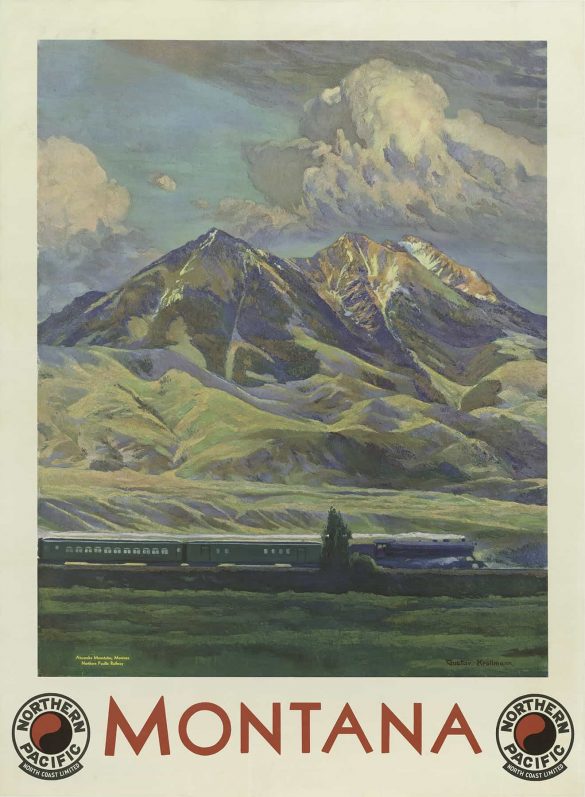 Northern Pacific Montana Old Train Posters 1935