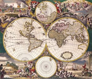 Early World Map 1690 Nova Totius Terrarum Orbis Tabula