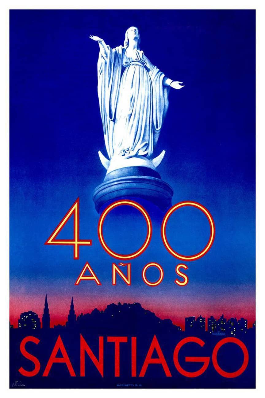 Vintage Poster Chile 400 Anos Santiago