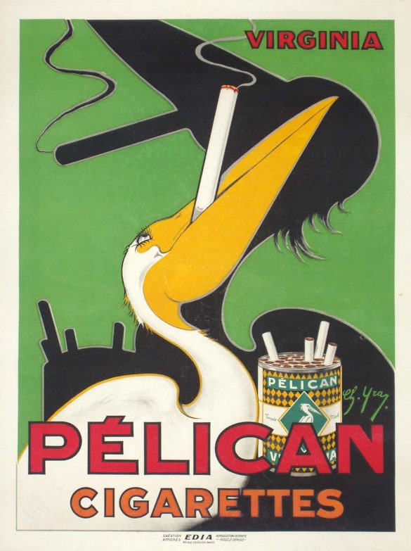 Pelican Cigarettes Cigar Art Poster by Charles Yray
