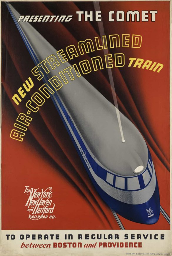 Presenting The Comet Art Deco Train Poster,1935