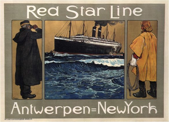 Red Star Line Vintage Ship Poster
