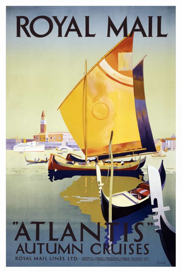 Royal Mail Atlantis Autumn Cruises Travel Poster design