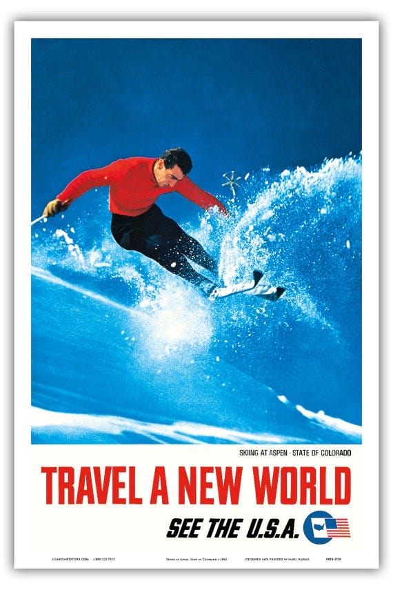 Retro Ski Posters Travel A New World See the USA