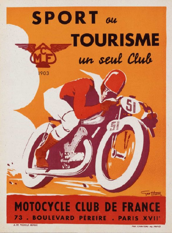 Motorcycle Club de France Vintage French Prints