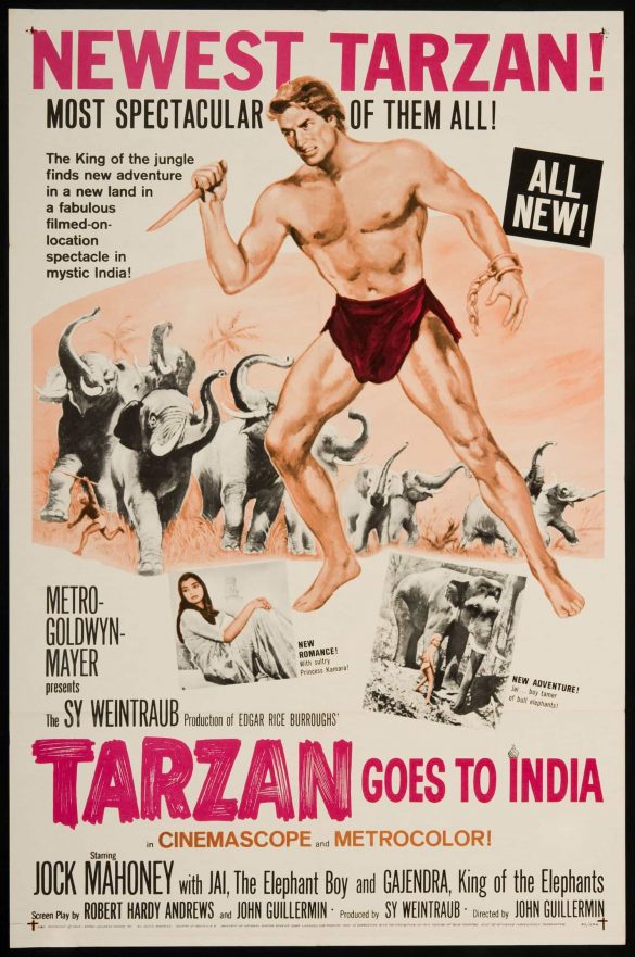 Retro Movie Art Poster 1962 Tarzan Goes To India