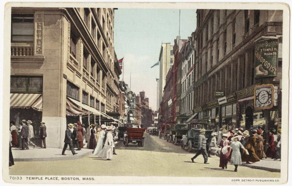 Old Postcard of Boston Streets circa 1914