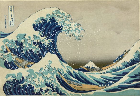 Famous Japanese Wave Painting The Great Wave of Kanagawa by Hokusai, 1829
