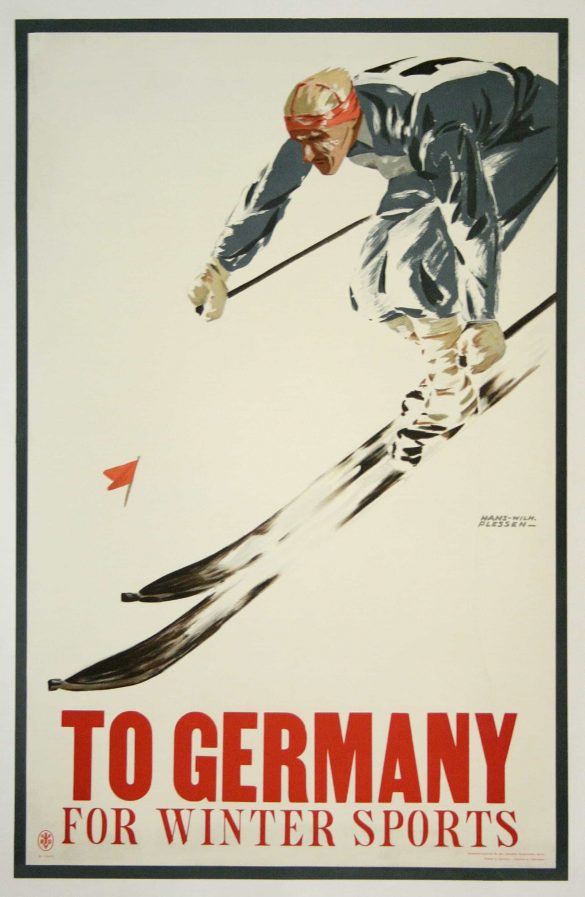 To Germany for Winter Sports Vintage Ski Prints