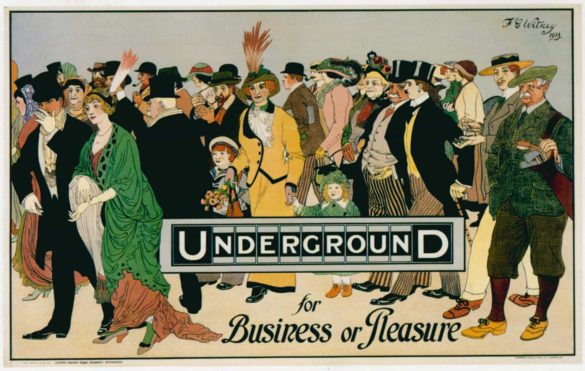 Poster Travel Tube London Underground for Business or Pleasure 1913