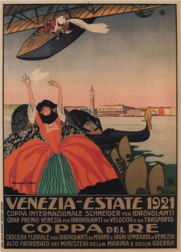 Venezia Estate Vintage plane Poster, 1921