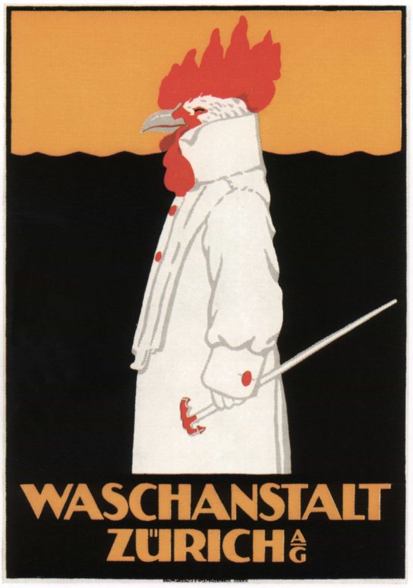 Vintage Advertising Poster Waschanstalt Zürich