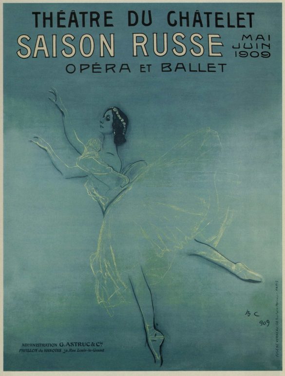 Vintage French Art Poster for Theatre Du Chatelet Ballet 1909