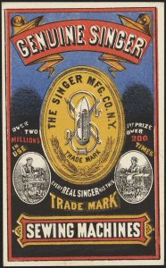 Genuine Singer Sewing Machine Advertisement Poster 1885