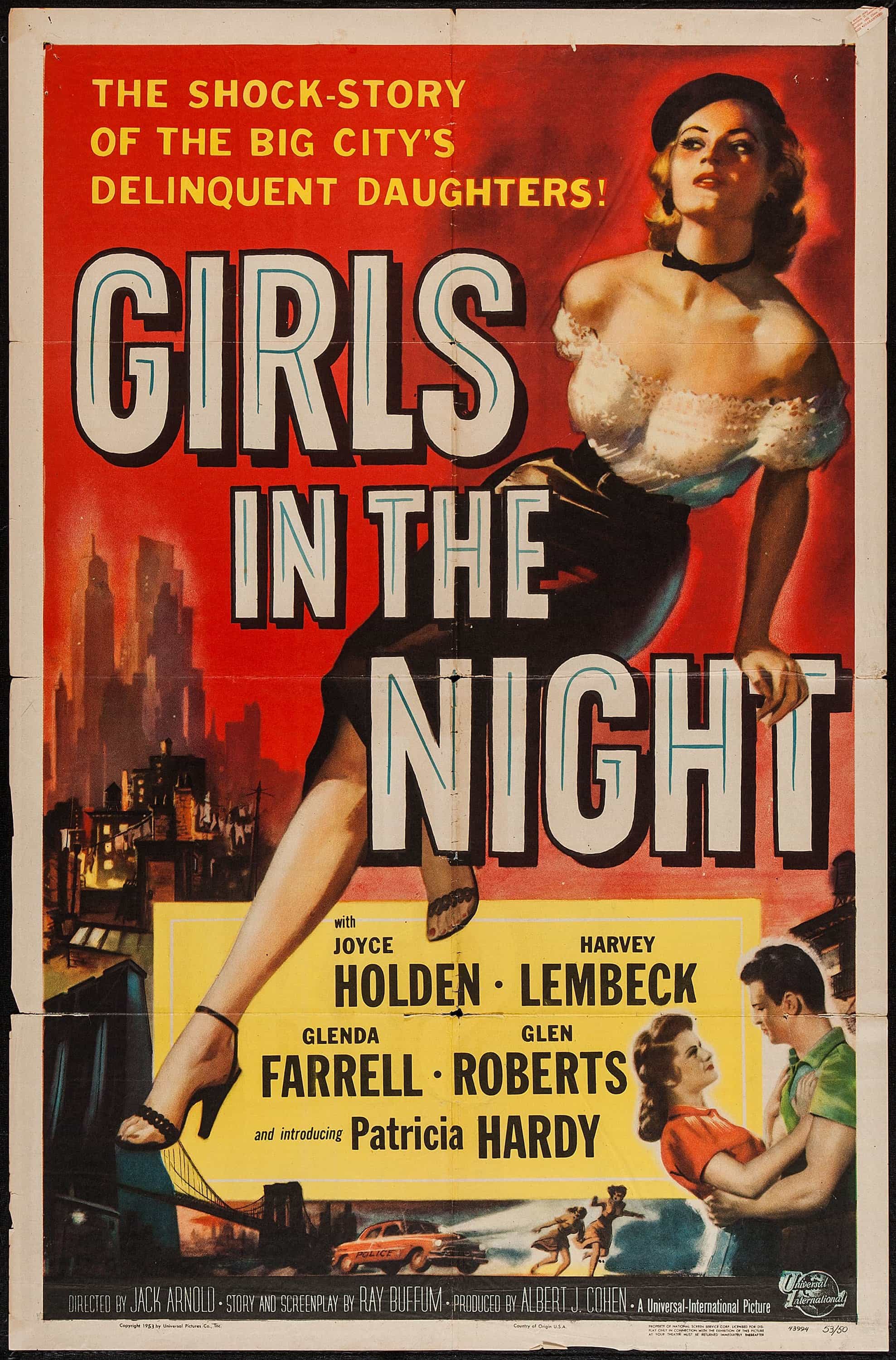 Girls in the Night Old Film Poster, 1953