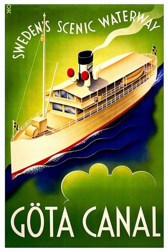 Göta Canal Vintage Sweden Poster, 1900
