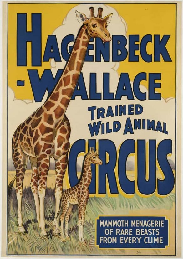 Hagenbeck-Wallace Trained Wild Animal Circus Vintage Poster