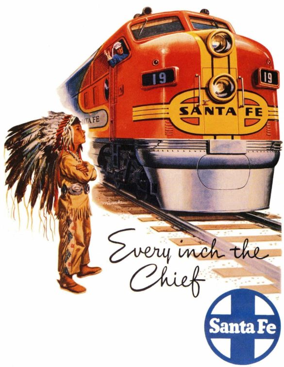 Santa Fe Railroad Poster Every Inch of the Chief 1948