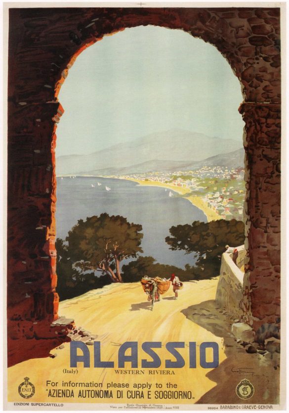 Alassio Italy Vintage Travel Poster