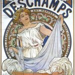 Bleu Deschamps Alphonse Mucha Art Nouveau Vintage Poster, 1897